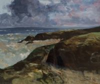 DARK HEADLAND, DONEGAL by Hugh McIlfatrick at Ross's Online Art Auctions