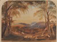 SHEEP ON THE PATH by Andrew Nicholl RHA at Ross's Online Art Auctions