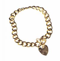 9CT GOLD CURB LINK BRACELET WITH PADLOCK CATCH at Ross's Online Art Auctions