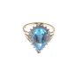 9 CARAT WHITE GOLD PEAR SHAPED BLUE TOPAZ & DIAMOND CLUSTER RING at Ross's Online Art Auctions