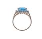 9 CARAT WHITE GOLD PEAR SHAPED BLUE TOPAZ & DIAMOND CLUSTER RING at Ross's Online Art Auctions