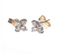 PAIR OF 9 CARAT WHITE GOLD DIAMOND CLUSTER EARRINGS at Ross's Online Art Auctions