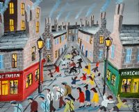 STREET PARTY by John Ormsby at Ross's Online Art Auctions