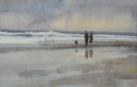 FIGURES ON THE BEACH by Tom Carr HRHA HRUA at Ross's Online Art Auctions