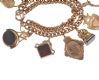 9 CT ROSE GOLD DOUBLE ROW CURB LINK CHARM BRACELET at Ross's Online Art Auctions