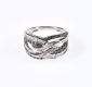 SILVER BLACK & WHITE DIAMOND TWIST RING at Ross's Online Art Auctions