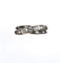 9 CT WHITE GOLD CRYSTAL RING at Ross's Online Art Auctions