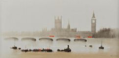 WESTMINSTER FROM THE THAMES by Anthony Klitz at Ross's Online Art Auctions
