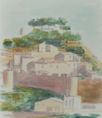 SPANISH VILLAGE by George Campbell RHA RUA at Ross's Online Art Auctions