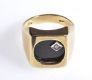 9 CT GOLD ONYX & DIAMOND SIGNET RING at Ross's Online Art Auctions