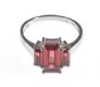 SILVER THREE STONE GARNET RING at Ross's Online Art Auctions