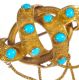 VICTORIAN 14 CT GOLD TURQUOISE KNOT BROOCH at Ross's Online Art Auctions