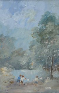 BOYS FISHING by Tom Kerr at Ross's Online Art Auctions