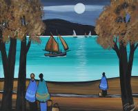 SAILING BY MOONLIGHT by J.P. Rooney at Ross's Online Art Auctions