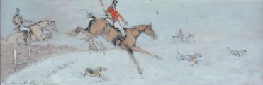 HUNTING IN THE SNOW by Con Campbell at Ross's Online Art Auctions