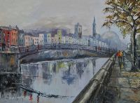 HALFPENNY BRIDGE, DUBLIN by Niall Campion at Ross's Online Art Auctions