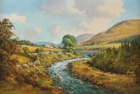COTTAGE IN THE MOURNES by Denis Thornton at Ross's Online Art Auctions