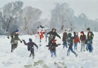 FUN IN THE SNOW by Kenny Hayes at Ross's Online Art Auctions