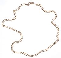 9 CT GOLD FIGARO CHAIN at Ross's Online Art Auctions