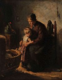 MOTHERLY CARE by Bernard De Hoog at Ross's Online Art Auctions