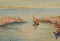 SAILING BOATS IN THE HARBOUR by William Percy French at Ross's Online Art Auctions
