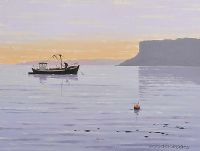 CHECKING THE LOBSTER POTS, FAIRHEAD by Gregory Moore at Ross's Online Art Auctions