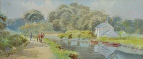 ON THE LAGAN, BELFAST by Joseph William Carey RUA at Ross's Online Art Auctions