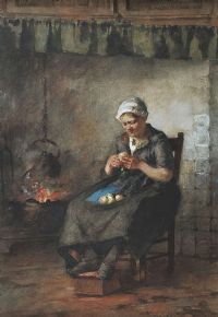 PREPARING THE DINNER by James Weiland at Ross's Online Art Auctions
