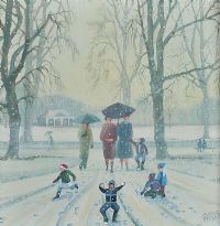 FUN IN THE SNOW by Cupar Pilson at Ross's Online Art Auctions