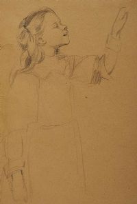 GIRL SKETCHING by Mabel Allington Royds at Ross's Online Art Auctions