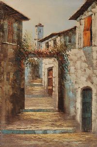 COURTYARD GARDEN by Spanish School at Ross's Online Art Auctions