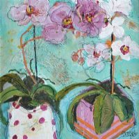 FLOWERS & SPOTTY JUG by Oonagh Catchpole at Ross's Online Art Auctions