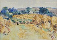 HARVEST TIME, NEAR NEWTOWNARDS by Marjorie Henry RUA at Ross's Online Art Auctions