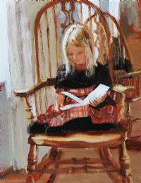 GIRL IN THE ROCKING CHAIR by Rowland Davidson at Ross's Online Art Auctions