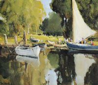 SUMMER DAY ON THE THAMES by James Humbert Craig RHA RUA at Ross's Online Art Auctions