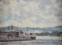 DERRY FROM THE BRIDGE by Hugh Boycott Brown RSMA at Ross's Online Art Auctions