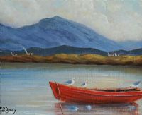 THE RED BOAT by Sean Loughrey at Ross's Online Art Auctions