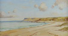 FAIRHEAD & THE STRAND, BALLYCASTLE by Samuel McLarnon UWS at Ross's Online Art Auctions