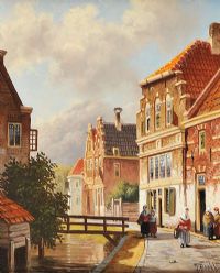 VILLAGE SCENE by Jan Beekhout at Ross's Online Art Auctions