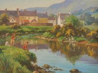 FISHING FOR TROUT by Donal McNaughton at Ross's Online Art Auctions