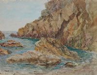 ROCKY COVE by Arthur Hopkins RWS at Ross's Online Art Auctions