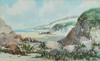 THE WHITE ROCKS, PORTRUSH by Rowland Hill RUA at Ross's Online Art Auctions