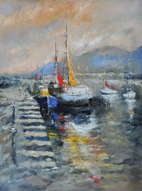 BOATS AT HOWTH by Niall Campion at Ross's Online Art Auctions
