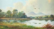MOURNES FROM THE RIVER QUOILE by Robert B. Higgins at Ross's Online Art Auctions