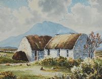 COTTAGE IN THE MOURNES by George Farrell at Ross's Online Art Auctions