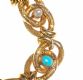 9CT GOLD TURQUOISE AND SEED PEARL BRACELET at Ross's Online Art Auctions