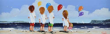 ON THE BEACH, NEAR FAIRHEAD by Michelle Carlin at Ross's Online Art Auctions