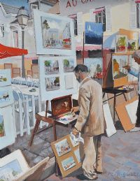 THE ARTIST AT THE MONTMARTRE, PARIS by Ronald A. Smart at Ross's Online Art Auctions