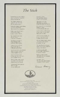 THE STICK by Seamus Heaney at Ross's Online Art Auctions