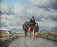 HEADING FOR THE VILLAGE by Charles McAuley at Ross's Online Art Auctions